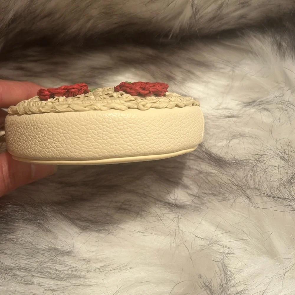 Lauren Conrad Round Straw Bag with Cherry Design - Picture 5 of 8